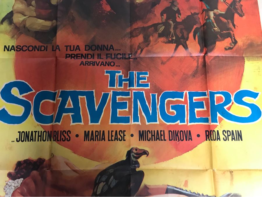 Vintage 1971 Foreign Movie Poster The Scavengers 39' X 54' [Photo 5]