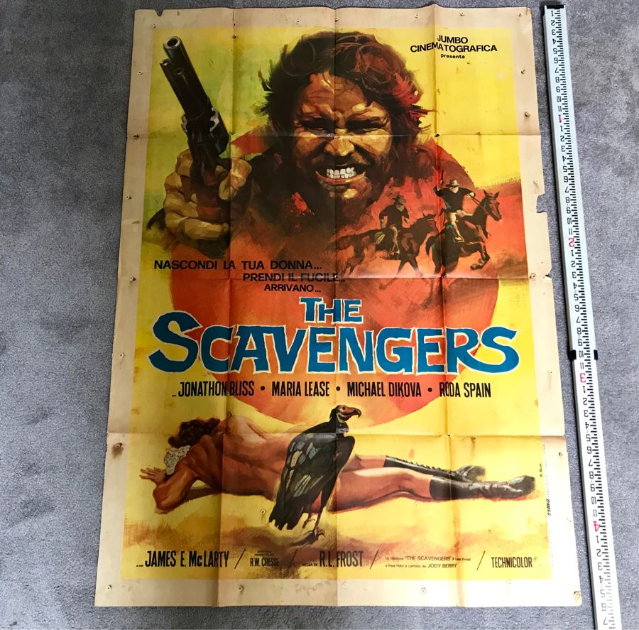 Vintage 1971 Foreign Movie Poster The Scavengers 39' X 54'