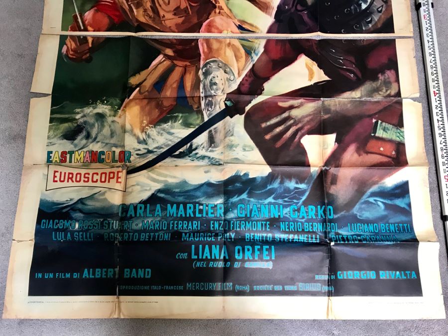 Vintage 1962 2-Piece Foreign Movie Poster La Leggenda Di Enea Steve Reeves 54' X 77' [Photo 4]