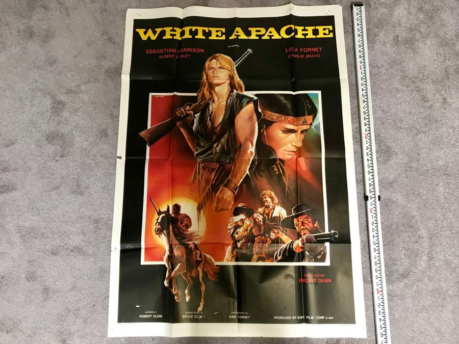 Vintage 1986 Foreign Movie Poster White Apache 38' X 54' [Photo 2]