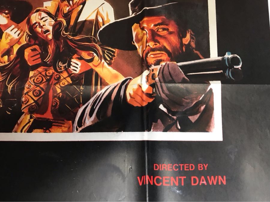 Vintage 1986 Foreign Movie Poster White Apache 38' X 54' [Photo 9]