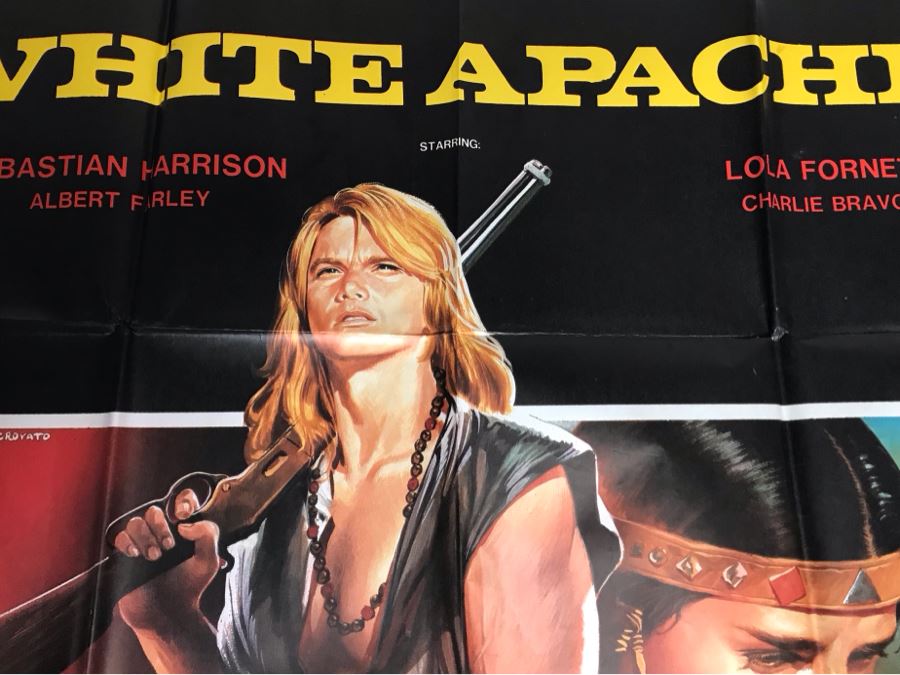 Vintage 1986 Foreign Movie Poster White Apache 38' X 54' [Photo 4]