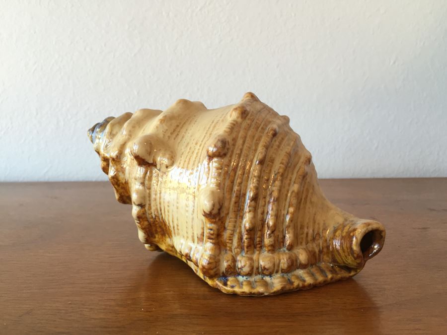 Shell Table Lamp (Retailed For $160), Haeger USA Pottery Bowl Filled With Various Decor Objects And Faux Decorative Shell [Photo 9]