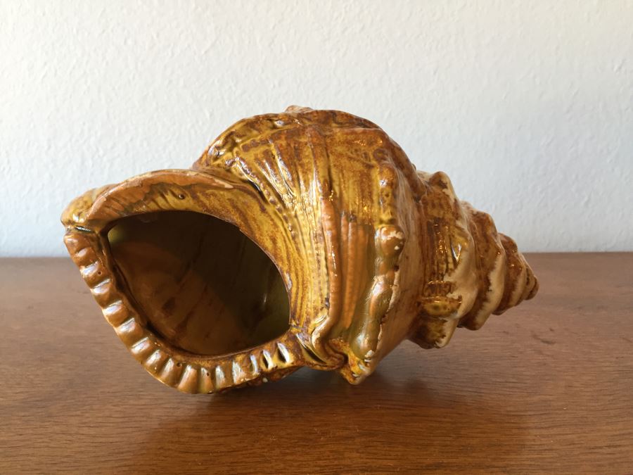Shell Table Lamp (Retailed For $160), Haeger USA Pottery Bowl Filled With Various Decor Objects And Faux Decorative Shell [Photo 12]