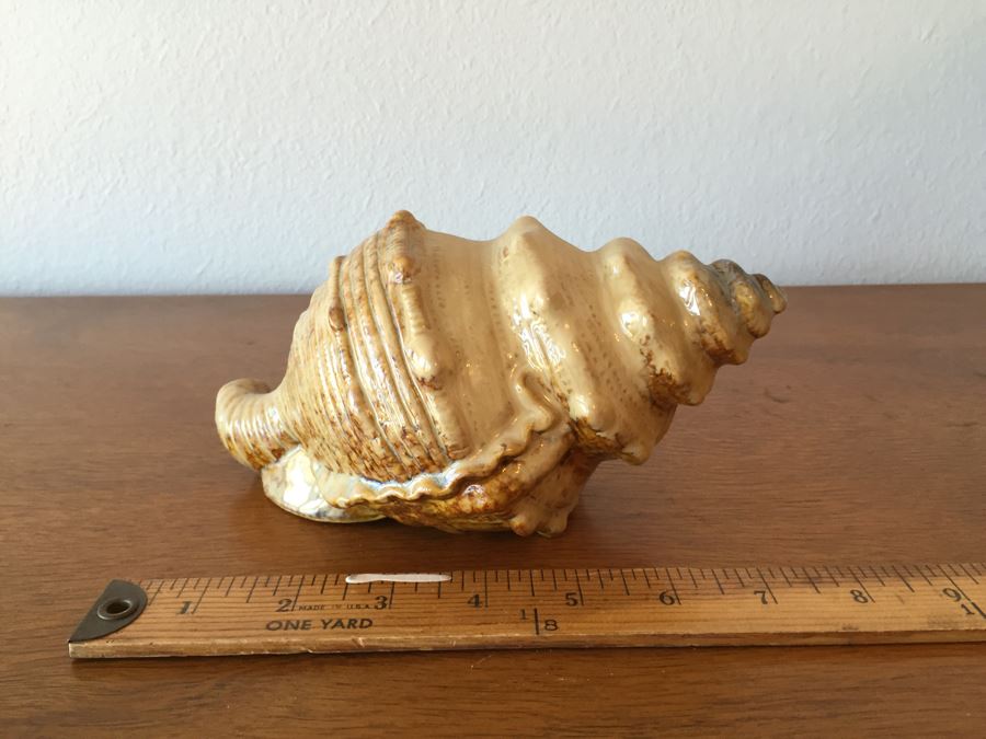 Shell Table Lamp (Retailed For $160), Haeger USA Pottery Bowl Filled With Various Decor Objects And Faux Decorative Shell [Photo 10]