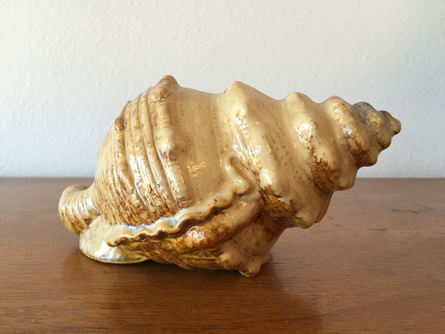 Shell Table Lamp (Retailed For $160), Haeger USA Pottery Bowl Filled With Various Decor Objects And Faux Decorative Shell [Photo 7]