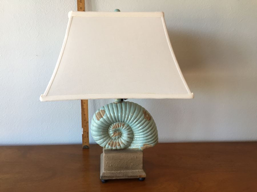 Shell Table Lamp (Retailed For $160), Haeger USA Pottery Bowl Filled ...