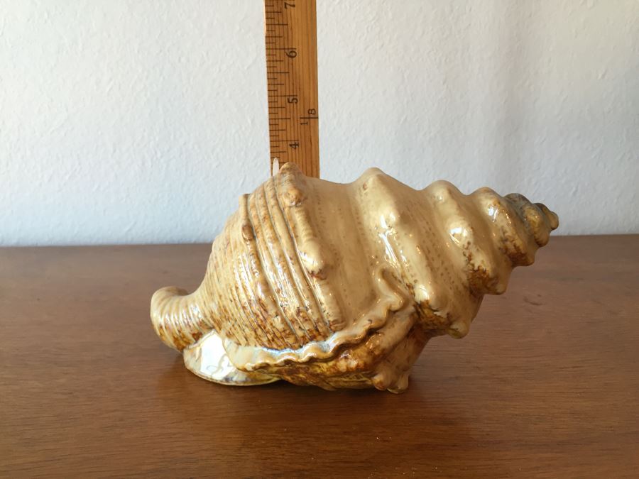 Shell Table Lamp (Retailed For $160), Haeger USA Pottery Bowl Filled With Various Decor Objects And Faux Decorative Shell [Photo 11]