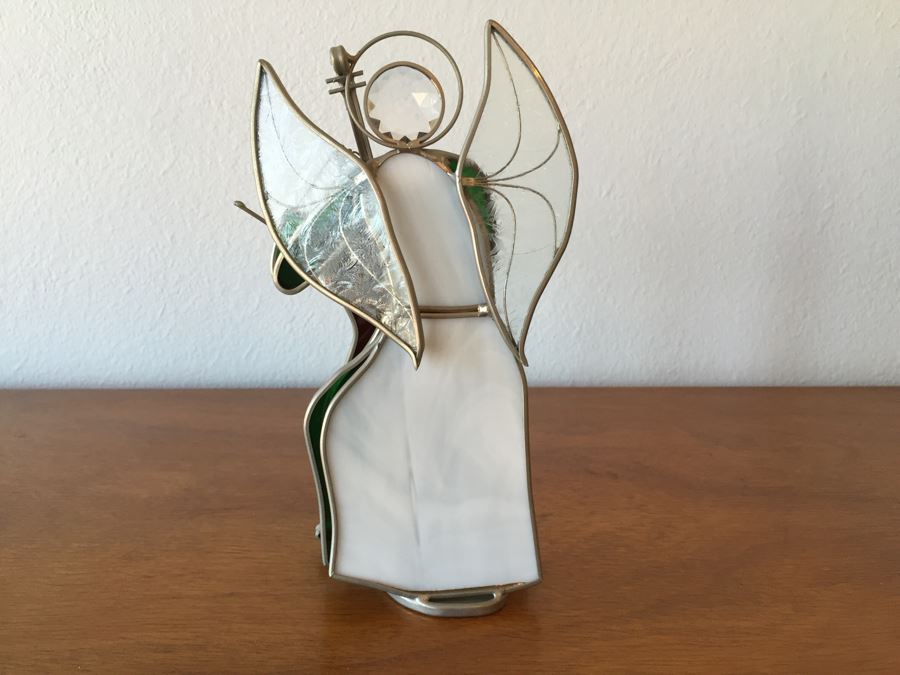 Set Of (4) Signed Stained Glass Angels Signed GHM [Photo 19]