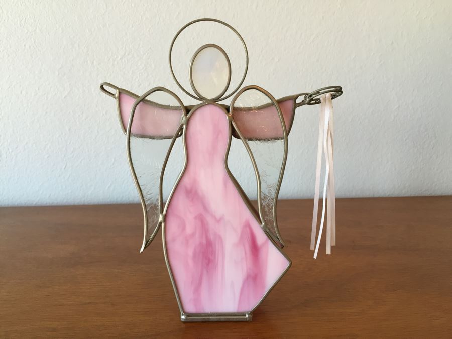 Set Of (4) Signed Stained Glass Angels Signed GHM [Photo 15]