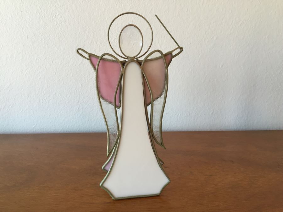 Set Of (4) Signed Stained Glass Angels Signed GHM [Photo 6]