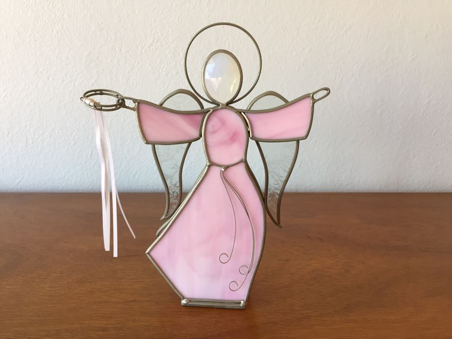 Set Of (4) Signed Stained Glass Angels Signed GHM [Photo 13]