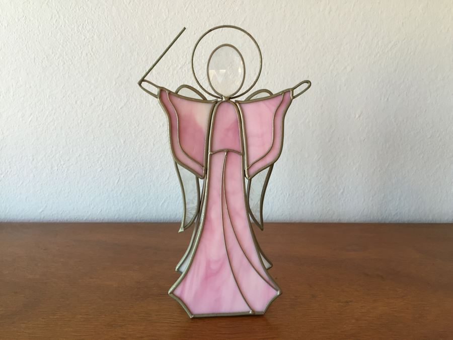 Set Of (4) Signed Stained Glass Angels Signed GHM [Photo 4]