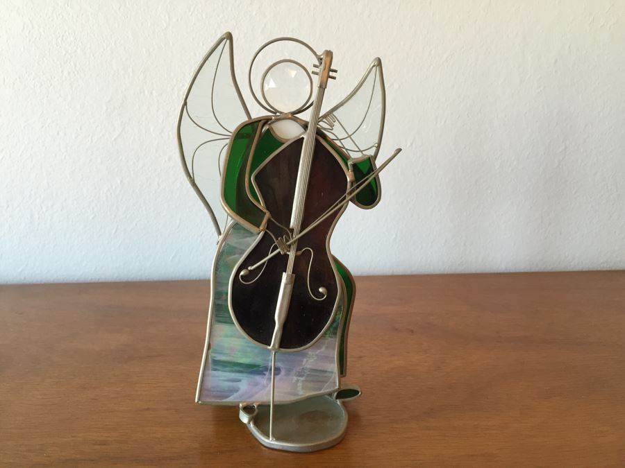 Set Of (4) Signed Stained Glass Angels Signed GHM [Photo 17]