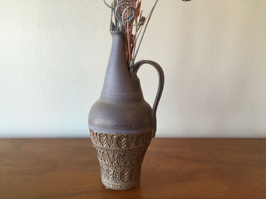 Signed Mid-Century Pottery Pitcher And Italian Pottery Vessel Pitcher [Photo 9]