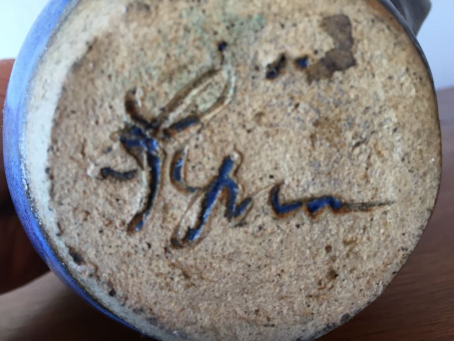 Signed Mid-Century Pottery Pitcher And Italian Pottery Vessel Pitcher [Photo 6]