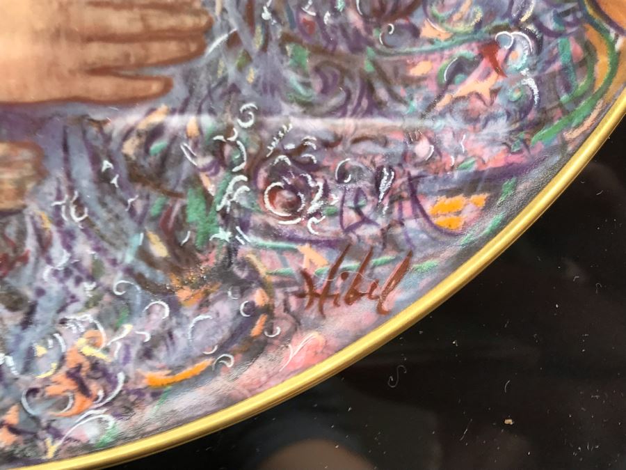 Set Of (3) Edna Hibel Limited Edition 'The David Series' Plates: Bathsheba, Wedding Of David & Bathsheba And David Bathsheba & Solomon (2) Shadowbox Framed And (1) With Original Hibel Box And Cert [Photo 24]