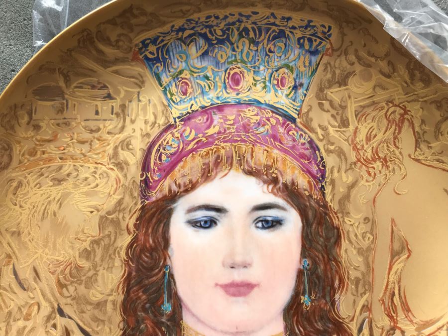 Set Of (3) Edna Hibel Limited Edition 'The David Series' Plates: Bathsheba, Wedding Of David & Bathsheba And David Bathsheba & Solomon (2) Shadowbox Framed And (1) With Original Hibel Box And Cert [Photo 5]