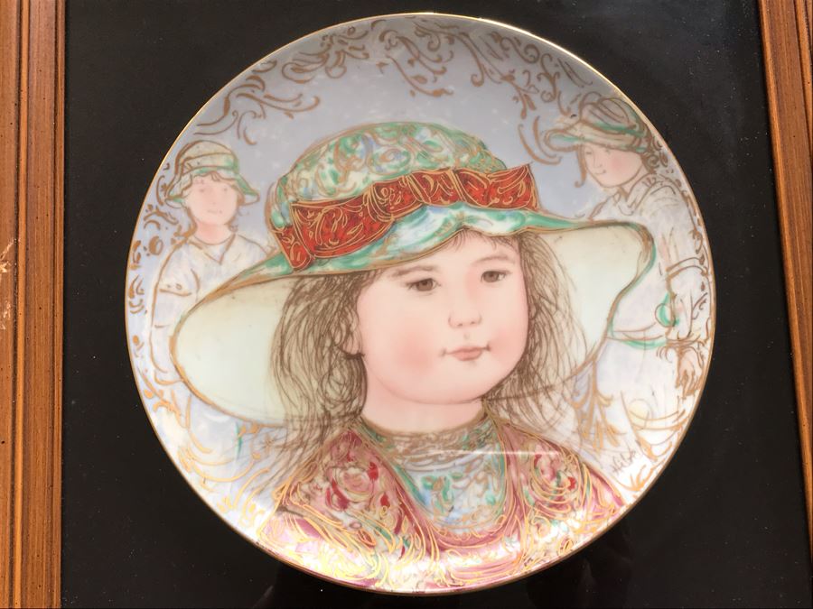 Set Of (4) 1984 Edna Hibel Limited Edition 'A Tribute To All Children' Plates: Giselle, Gerard, Todd And Wendy [Photo 9]