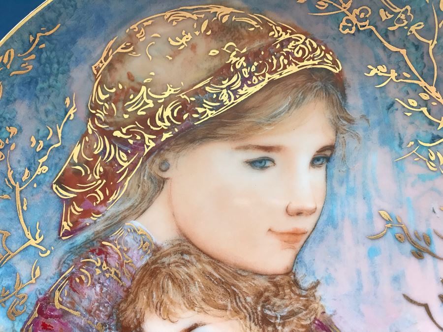 Set Of (4) Edna Hibel Limited Edition Mother's Day Plates With Boxes: 1984, 1985, 1986 And 1987 [Photo 13]