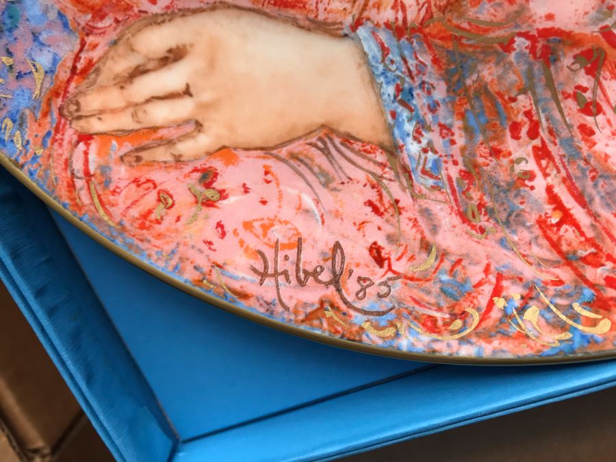 Set Of (4) Edna Hibel Limited Edition Mother's Day Plates With Boxes: 1984, 1985, 1986 And 1987 [Photo 7]