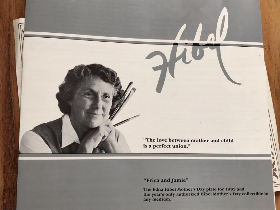 Set Of (4) Edna Hibel Limited Edition Mother's Day Plates With Boxes: 1984, 1985, 1986 And 1987 [Photo 25]