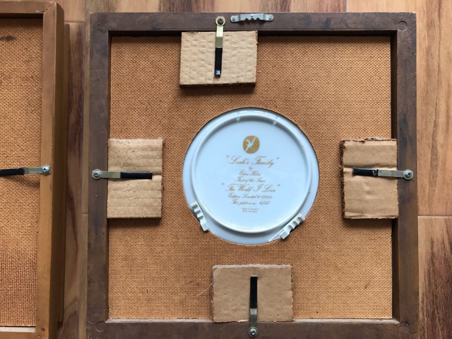 Set Of (5) Limited Edition Framed Edna Hibel Plates: (1) Leah's Family - The World I Love And (4) Mother's Day Plates 1984-1987 [Photo 22]