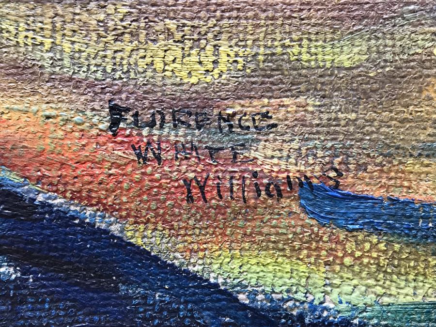 Original Portrait Still Life Oil Painting On Board By Listed Artist Florence White Williams (1888-1953) From Van Pelt Art Galleries 43' X 37' [Photo 8]