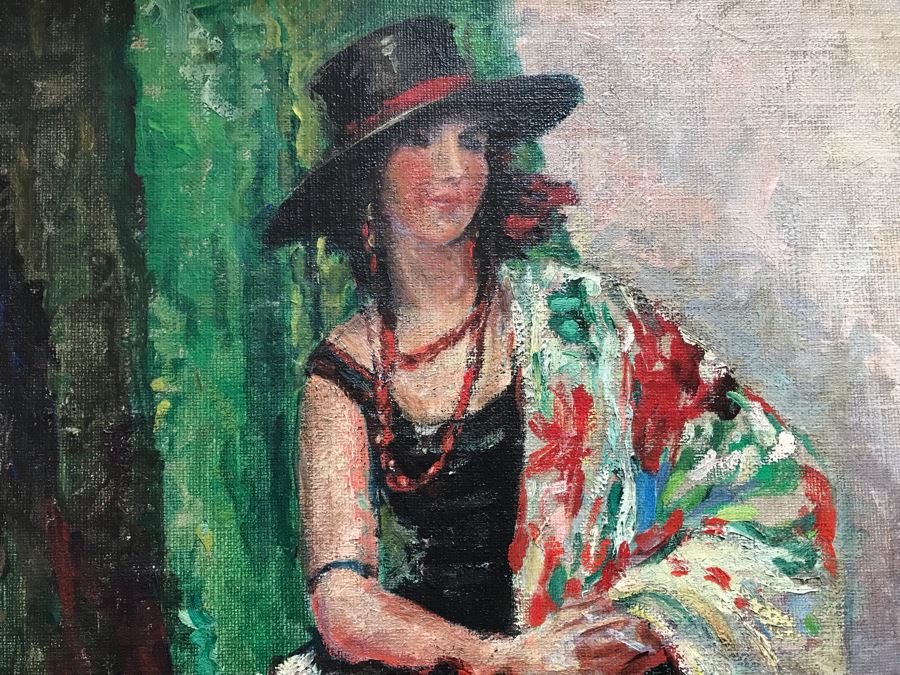 Original Portrait Still Life Oil Painting On Board By Listed Artist Florence White Williams (1888-1953) From Van Pelt Art Galleries 43' X 37' [Photo 6]