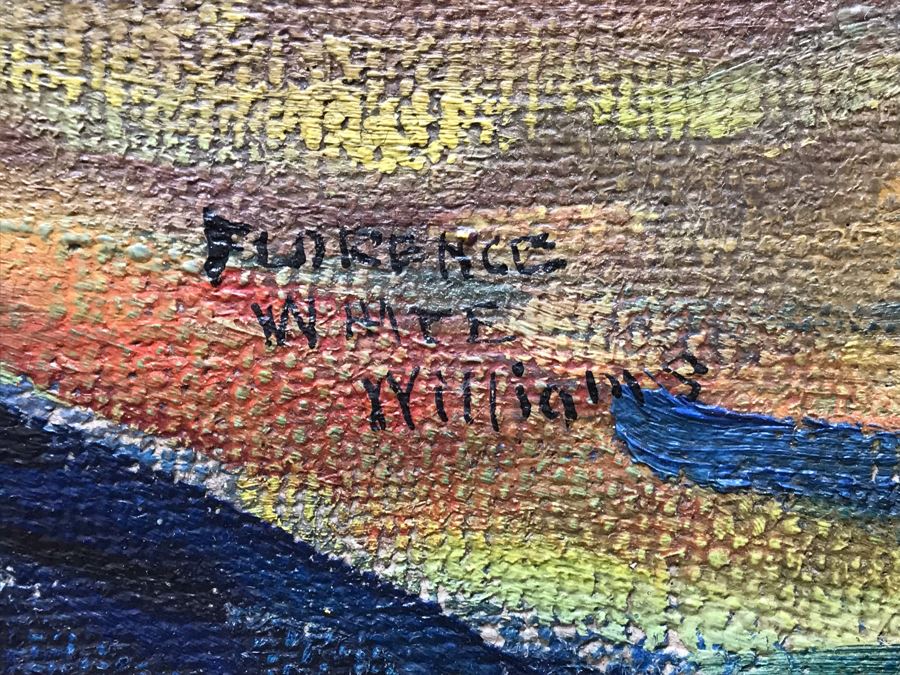 Original Portrait Still Life Oil Painting On Board By Listed Artist Florence White Williams (1888-1953) From Van Pelt Art Galleries 43' X 37' [Photo 9]