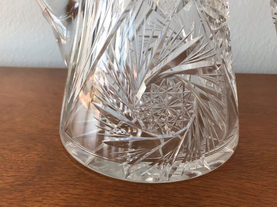 Crystal Serving Pieces Including Cut Crystal Bowl, Large Crystal Pitcher, Footed Dish And Vase [Photo 7]