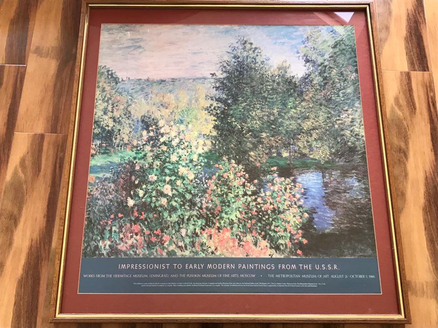Nicely Framed Impressionist To Early Modern Paintings From The U.S.S.R. Poster From The Metropolitan Museum Of Art 1986 33' X 35' [Photo 1]