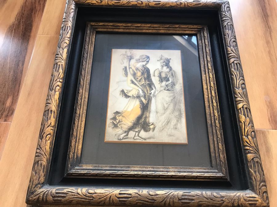 Nicely Framed Vintage Decorative Print 15' X 17' [Photo 5]