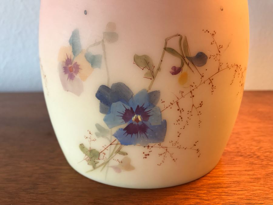 Victorian Era Hand Painted Biscuit Jar And Yogoslavian Hand Crafted Crystal Table Lamp [Photo 4]