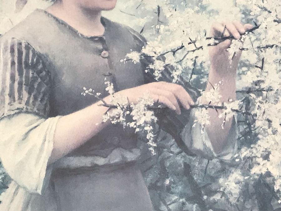 Large Framed Print With Overhead Light By Daniel Ridgway Knight Paris 34' X 44'  [Photo 9]