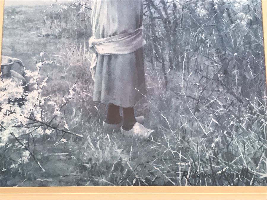 Large Framed Print With Overhead Light By Daniel Ridgway Knight Paris 34' X 44'  [Photo 5]