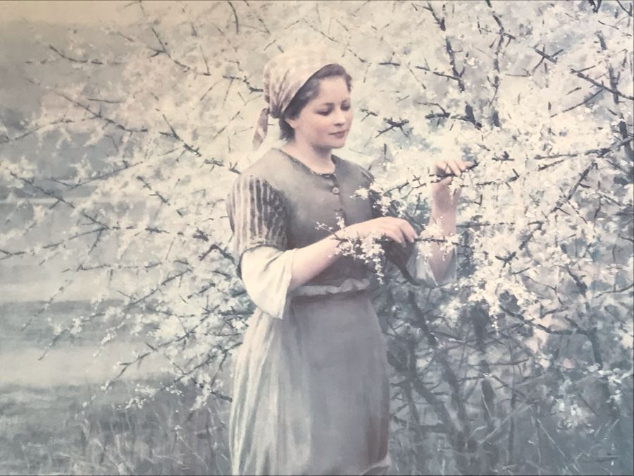 Large Framed Print With Overhead Light By Daniel Ridgway Knight Paris 34' X 44'  [Photo 4]