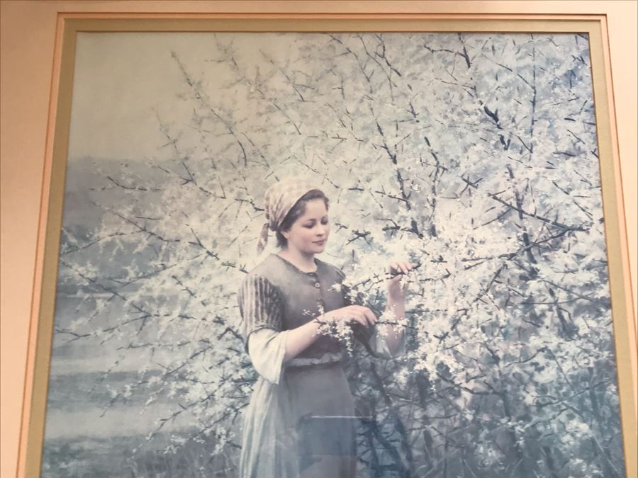 Large Framed Print With Overhead Light By Daniel Ridgway Knight Paris 34' X 44'  [Photo 3]