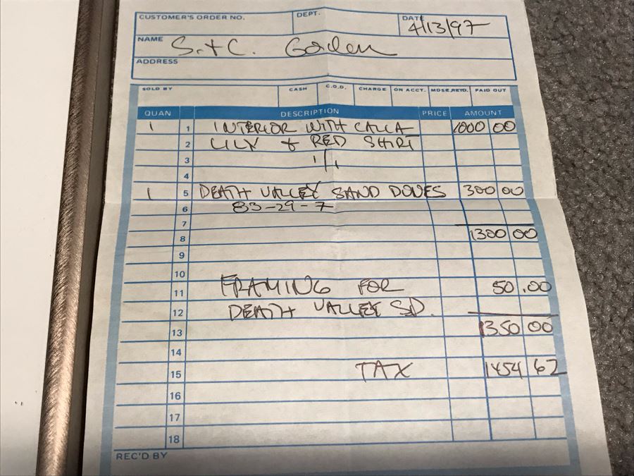 Eric Blau Photographic Print Of Interior With Calla Lily And Red Shirt Limited To Edition Of Only 1 Frame Measures 10' X 8' - Client Paid $1,000 [Photo 12]