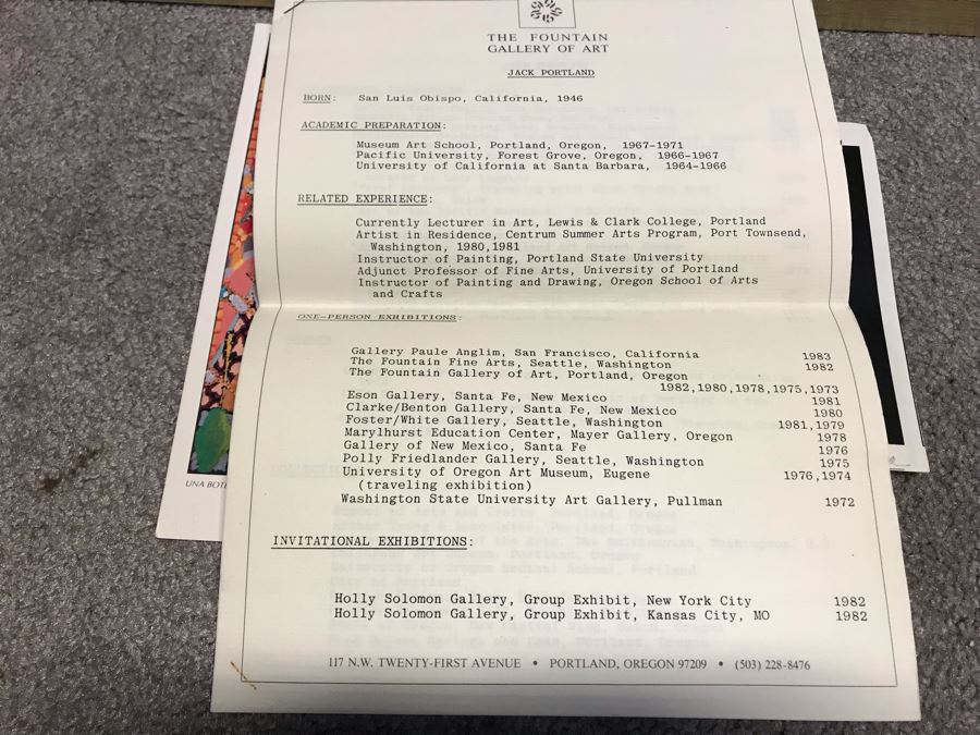 Original Artwork By Listed Artist Jack Portland Frame Measures 18' X 14' [Photo 19]