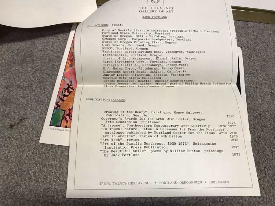 Original Artwork By Listed Artist Jack Portland Frame Measures 18' X 14' [Photo 22]