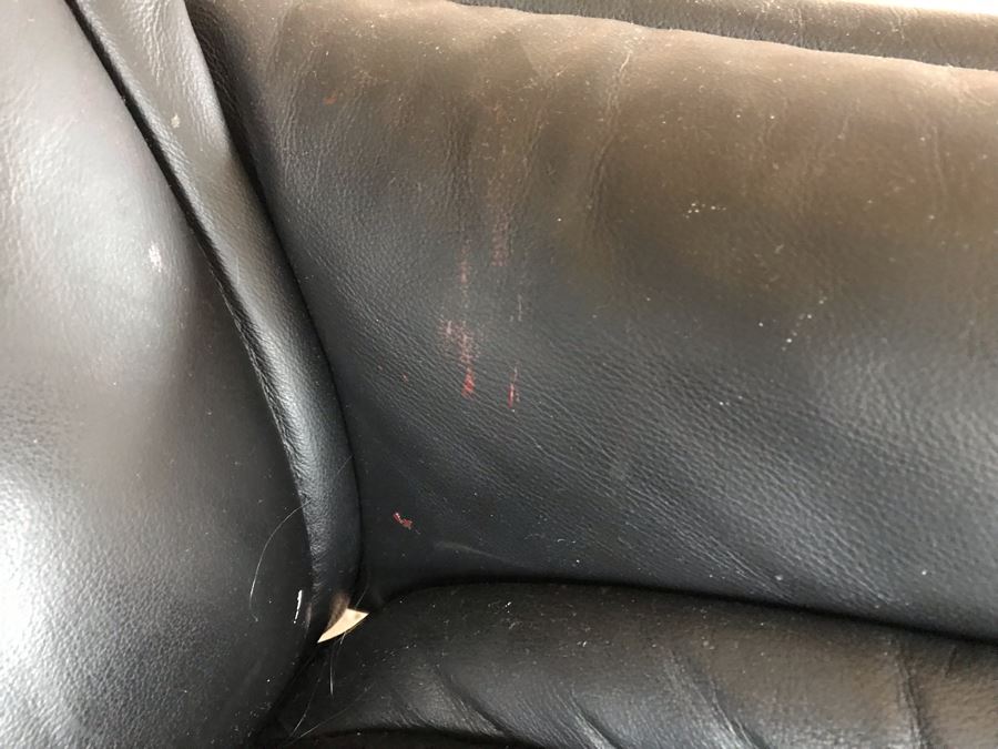 Stressless Leather Reclining Armchair With Ottoman - Note That There Are Some Paint Stains On Chair - Client Is An Artist [Photo 8]