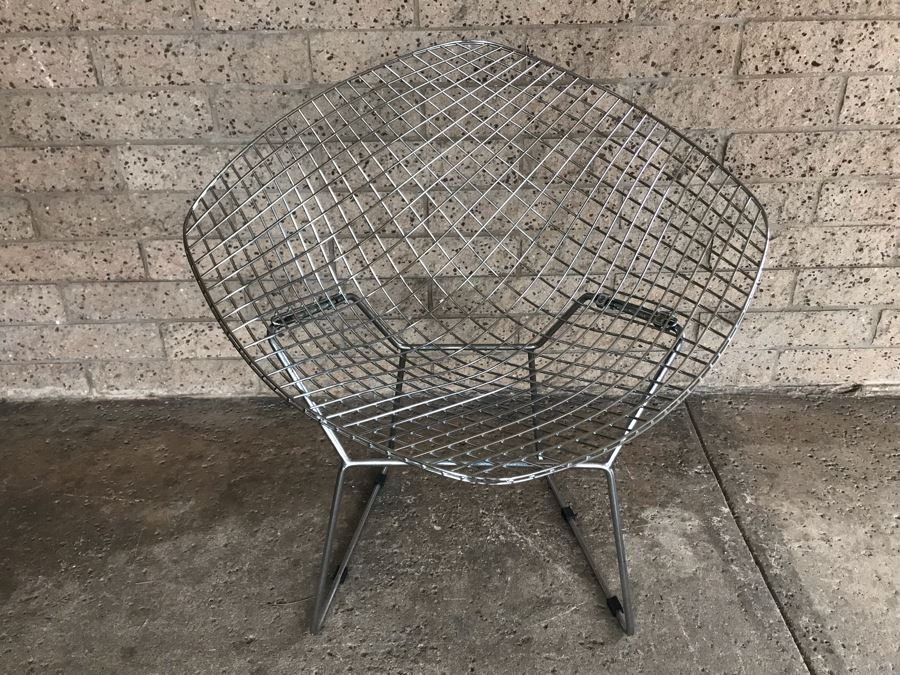 Reproduction Knoll Bertoia Diamond Chair - Note That Chair Is Missing Several Brackets And Screws On One Side - See Photos [Photo 2]
