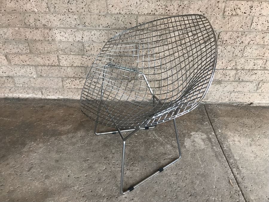 Reproduction Knoll Bertoia Diamond Chair - Note That Chair Is Missing Several Brackets And Screws On One Side - See Photos [Photo 4]