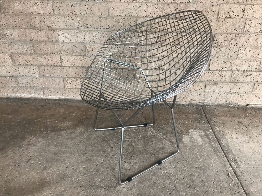 Reproduction Knoll Bertoia Diamond Chair - Note That Chair Is Missing Several Brackets And Screws On One Side - See Photos [Photo 3]