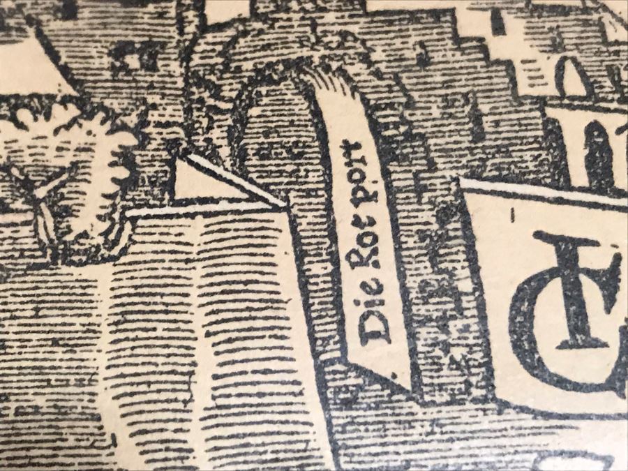 A View Of Jerusalem Woodcut By Jacob Clauser For Sebastian Muenster's Cosmographia (Description Of The World) Published By Henri Petri Framed 19' X 11' [Photo 7]