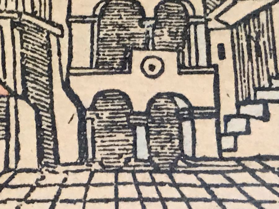 A View Of Jerusalem Woodcut By Jacob Clauser For Sebastian Muenster's Cosmographia (Description Of The World) Published By Henri Petri Framed 19' X 11' [Photo 11]