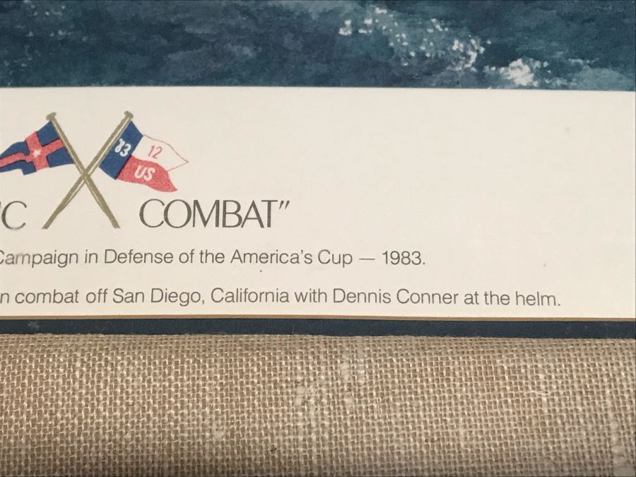 Pair Of Pencil Signed Dennis Conner Yacht Sailing Prints: Limited Edition Print Titled 'Pacific Combat' By John Gable (Pencil Signed By John Gable) And Stars & Strips Print [Photo 5]