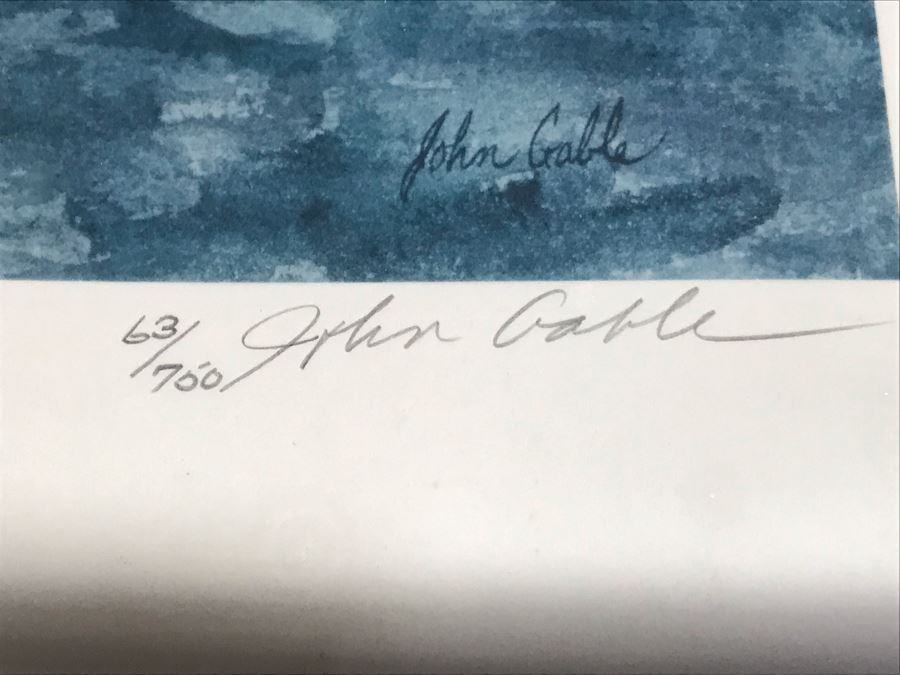 Pair Of Pencil Signed Dennis Conner Yacht Sailing Prints: Limited Edition Print Titled 'Pacific Combat' By John Gable (Pencil Signed By John Gable) And Stars & Strips Print [Photo 6]