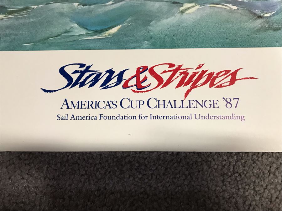 Pair Of Pencil Signed Dennis Conner Yacht Sailing Prints: Limited Edition Print Titled 'Pacific Combat' By John Gable (Pencil Signed By John Gable) And Stars & Strips Print [Photo 19]